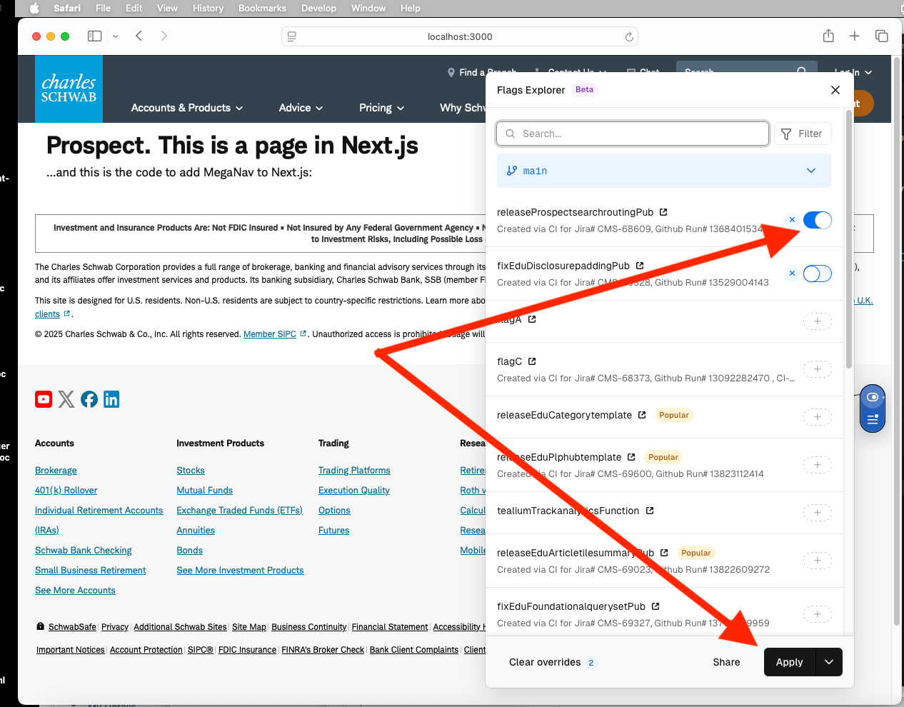 Turning Flags On/Off
